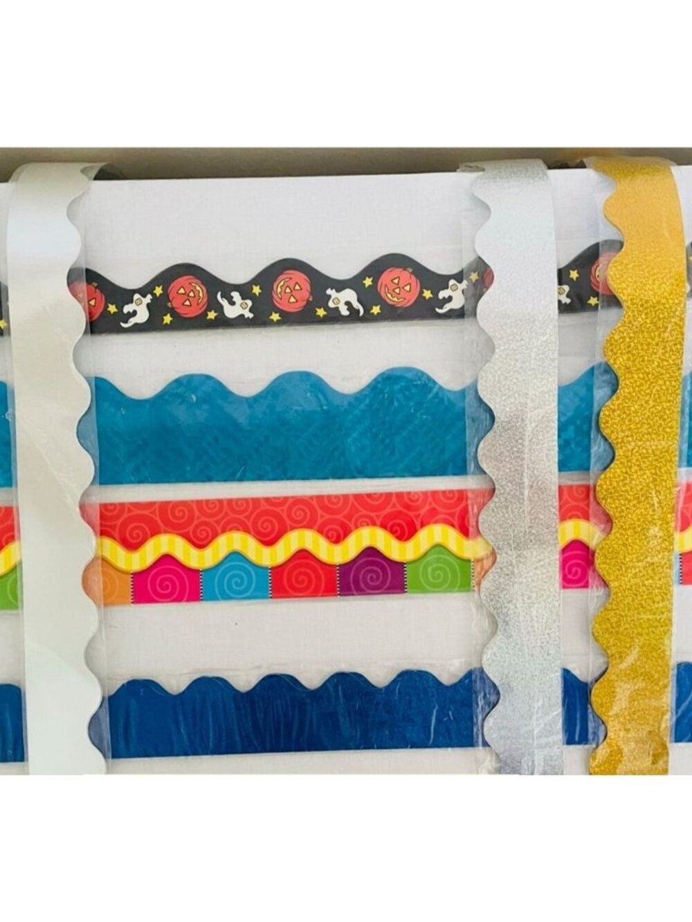 Teacher Bulletin Board Borders Pack 114 Ft Scalloped Straight Edge Borders New